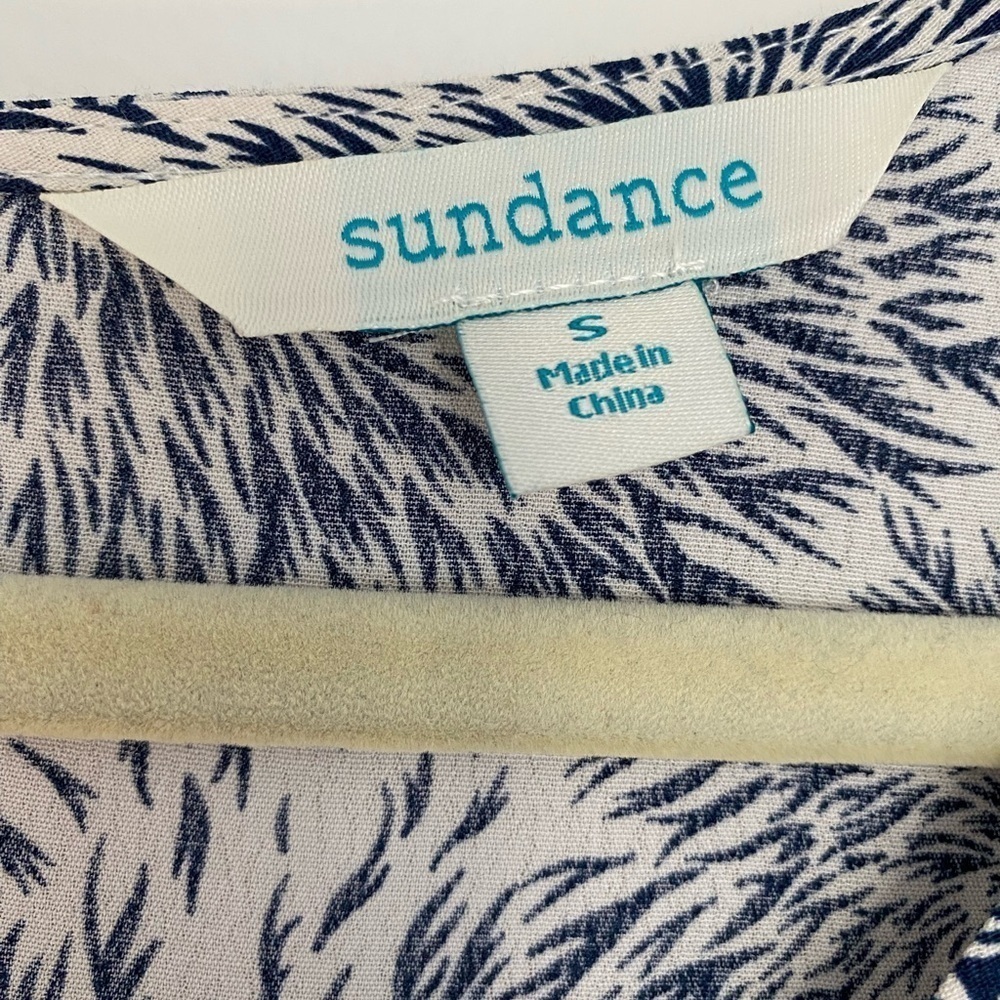 Sundance Womens Dress Size Small Blue And White Floral Tiered Crochet Boho Beach - Picture 3 of 10